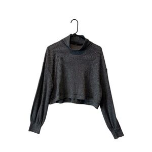 Free People Charcoal Long Sleeve Top
